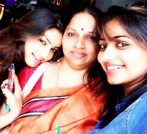 Rachita Ram with her mother and sister