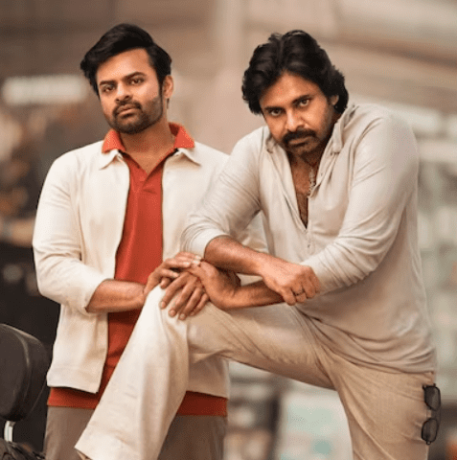 Pawan Kalyan and Sai Dharam Tej at Bro movie
